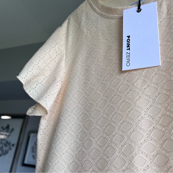 Point Zero women Ruffle-Sleeve Embroidered Top, Medium, spring, summers, NWT - Picture 5 of 7